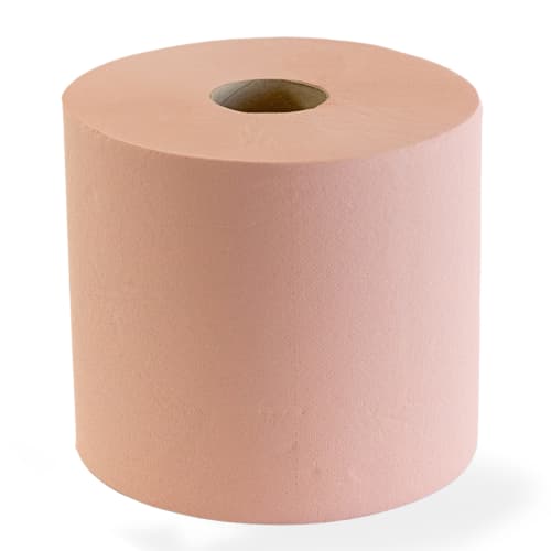 Bobine d'essuyage orangée Paredes 800 formats 21x30cm EcolabelColis de 2 bobines de 800.