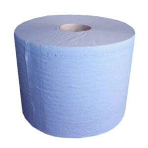 Bobine d'essuyage bleue 2 plis 1000 formats 21,5 x 35 cm certifié Ecolabel PapecoColis de 2 bobines de 1000.