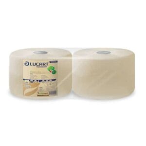 Bobine d'essuyage en rouleau havane Lucart 1500 formats 22 x 30 cm Ecolabel Colis de 2 bobines de 1500.
