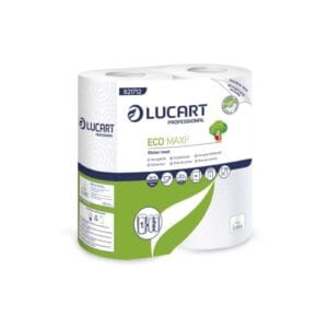 Essuie-tout ménager blanc Lucart 90 formats 22,4 x 23 cm Ecolabel Eco Maxi²Colis de 10 x 2 rouleaux de 90.