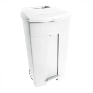Conteneur mobile à pédale 125 L - Plastique blanc