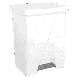 Poubelle plastique à pédale 45L blanc Tampel  Unité