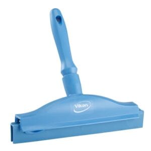 Raclette à main double lame alimentaire PLP caoutchouc 25cm Vikan Bleu