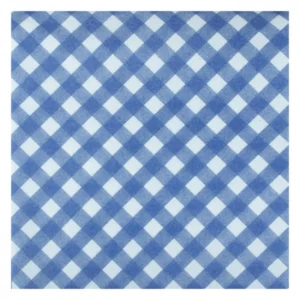 Serviette en soft aspect tissu vichy bleu 40 x 40  Carton de 1000