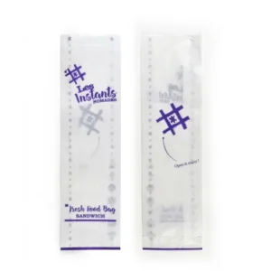 Sac à sandwich papier kraft blanc MB Pack avec impression recto/verso 100 x 350 mm