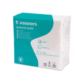Serviette en papier ouate blanc 2 plis 30 x 30  Carton de 4800 serviettes