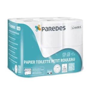 Papier toilette petit rouleau 200 feuilles blanc 9,1 x 10 cm Ecolabel Paredes